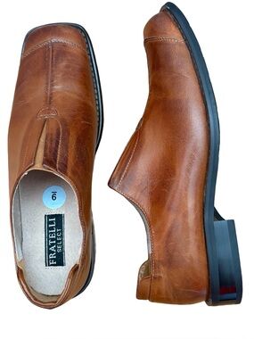 Fratelli Select Brown Leather Slip-On Dress Shoes – Men’s Size 9